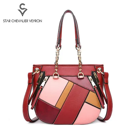 

2020 New Fashion Women Shoulder Bag Splicing Chain Design Trend Color Clutches Bags Messenger Handbags Ladies Messenger Bags Sac
