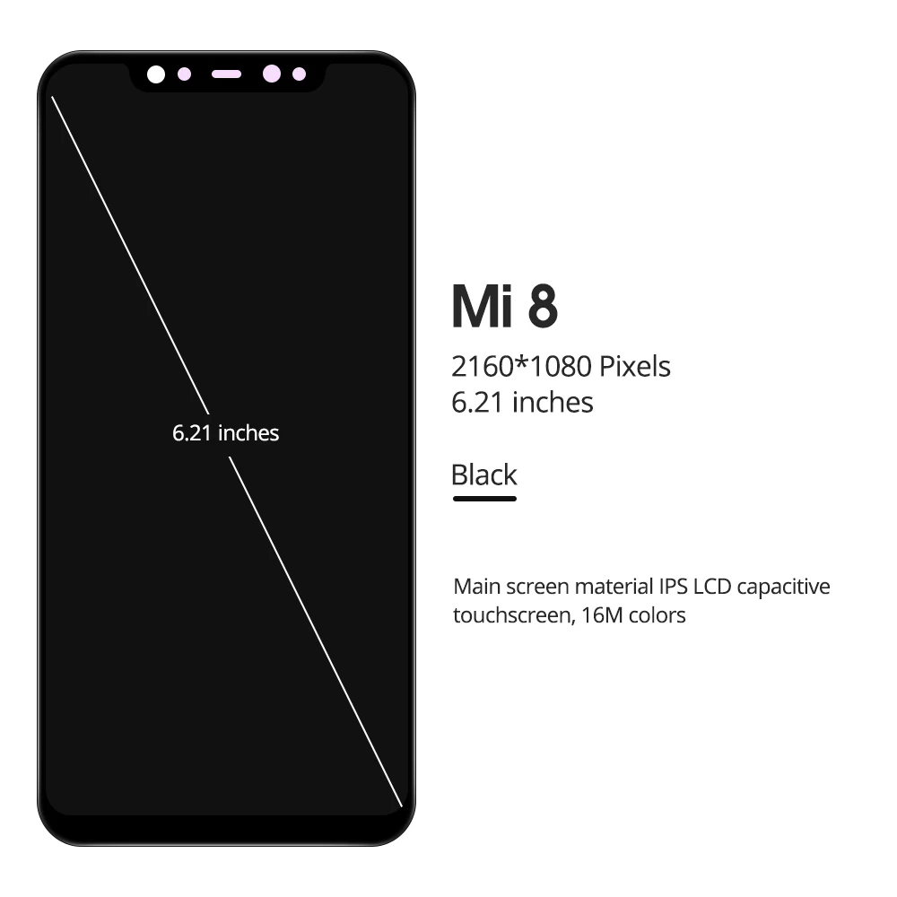 Оригинальный 6 21 ''дисплей Замена для Xiaomi Mi 8 LCD сенсорный экран дигитайзер