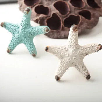 

Simple Starfish Furniture Handle European Retro Mediterranean Style Starfish Small Handle and Knob Simple Starfish Drawer Handle