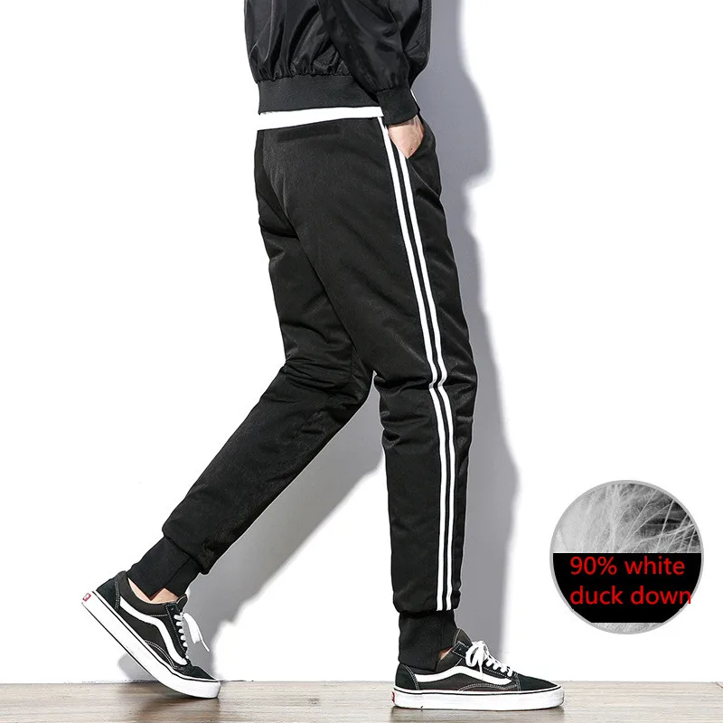 

Warm Duck Down Pants Men Winter Thick Trousers Male Casual Mens Fashion Pants High Quality Slim Sweatpants Men Pencil Pants