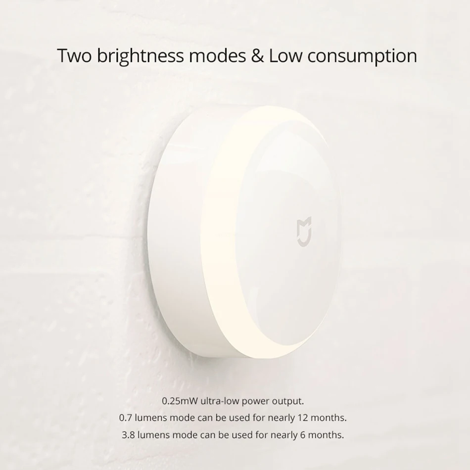 Xiaomi MiJIA LED Smart Infrared Human Body Motion Sensor Dimmable Control Lighting Night Light For Smart Xiaomi Home No Battery