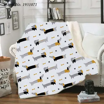 

Dachshund Dog 3D Printed Fleece Blanket for Beds Thick Quilt Fashion Bedspread Sherpa Throw Blanket Adults Kids 17