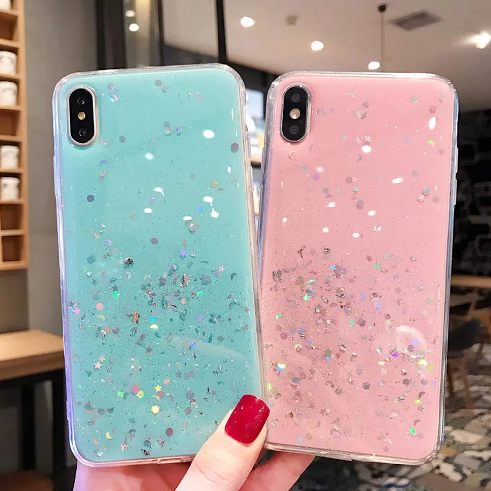 KISSCASE Bling Star Glitter Phone Cases For iPhone XS Max XR X 8 7 6 6S Plus Shimmering Powder Back Cover Soft TPU Capa Coque |