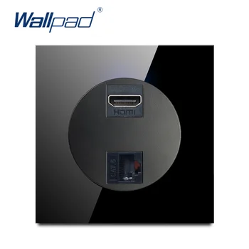 

Wallpad HDMI DATA CAT6 Network Ethernet Socket For Data Transmission New Arrival Crystal Glass Panel Wall Power Socket Outlet