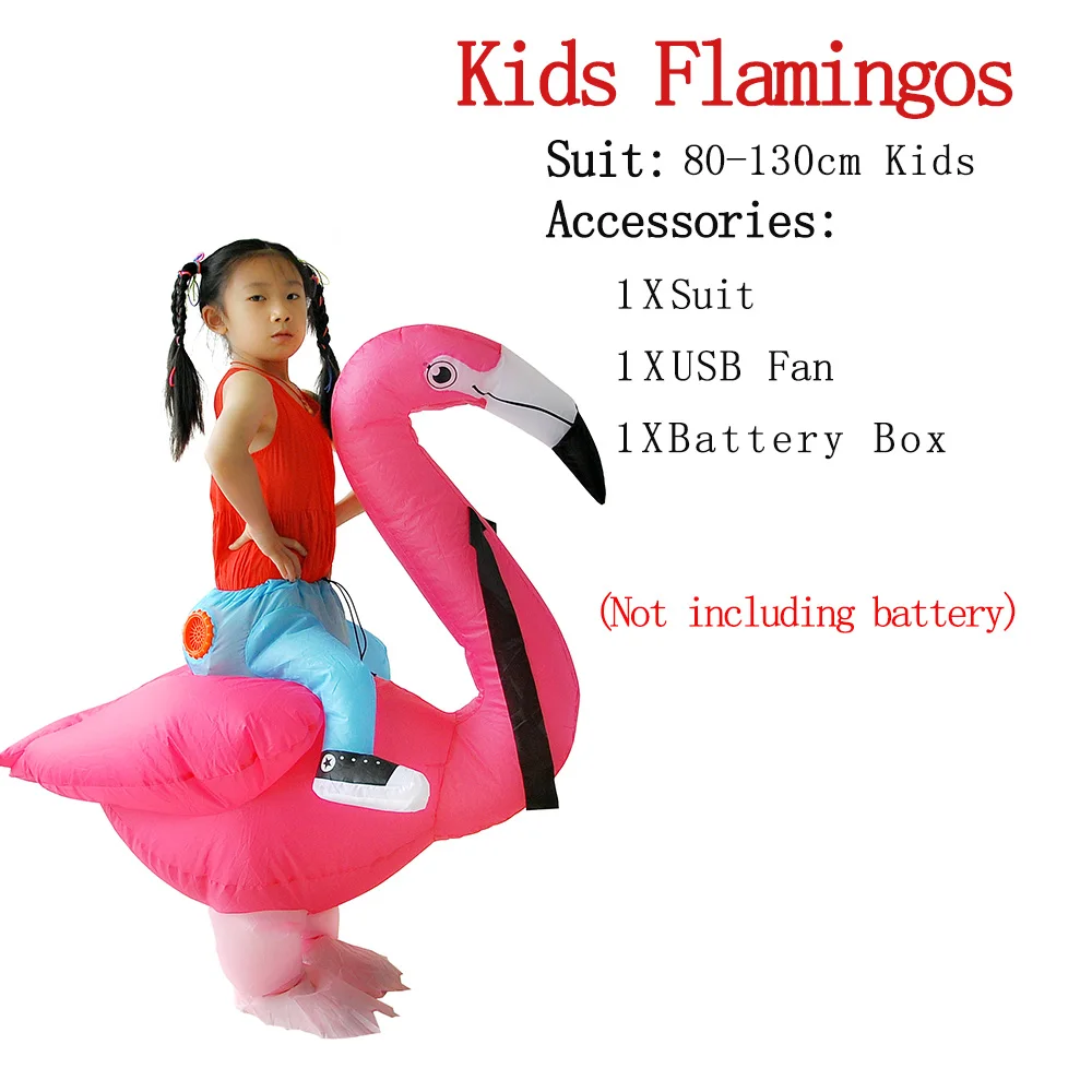 Kids FLamingos ET-Alien надувной костюм монстра страшный зеленый инопланетянин Косплей Костюм для взрослых Рождественская вечеринка фестиваль сцена - Цвет: Kids FLamingos