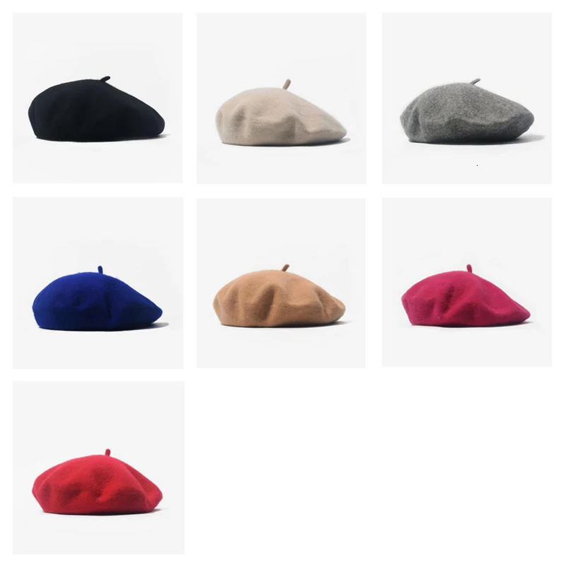 Fashion Wool Baby Hat for Girls Candy Color Elastic Infant Baby Beret Hat Kids Caps for Girls 1-4 Years 1 PC