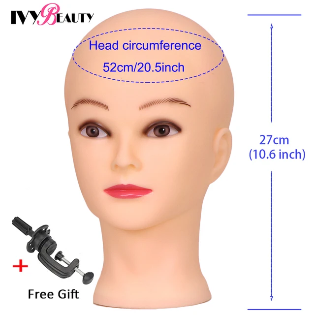 Female Bald Mannequin Head With Stand Cosmetology Practice African Training Manikin Head With Wig Stand Tipod For Mannequin Wigs Head With Clamp