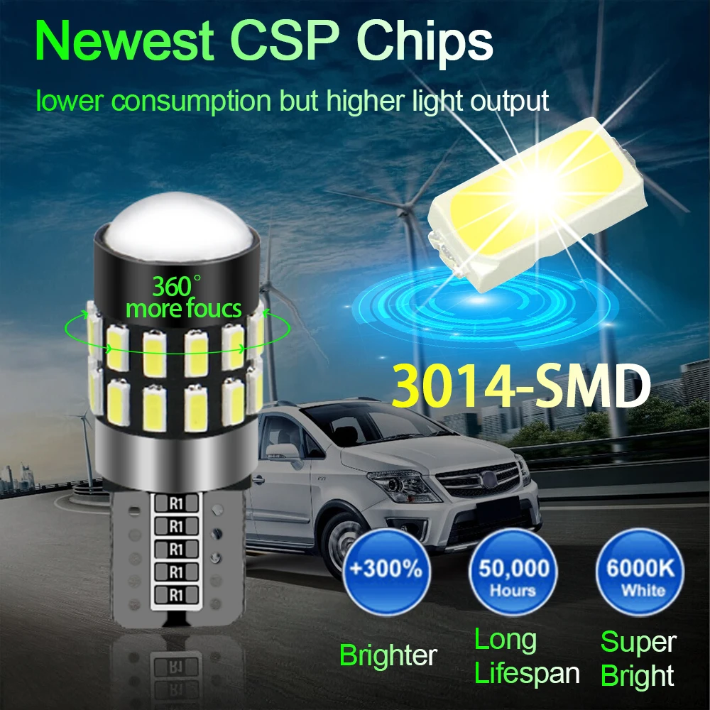100 авто светодиодный T10 W5W 194 Canbus led лампочка для салона автомобиля заменить 3014SMD 30 светодиодный Чтения Купол номерной знак светильник 6000K 12-24V для грузовика