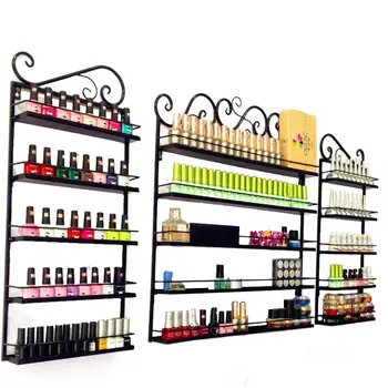 

3 Pcs/Set 5 Layer Iron Nail Polish Shelf Black Nail Shop Exhibition Shelf Nail Polish Display Wall Rack Makeup Organizer