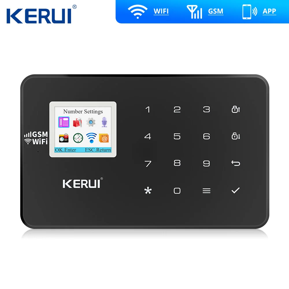 Kerui W18 беспроводная Wifi домашняя сигнализация GSM IOS Android приложение управление ЖК GSM SMS Охранная сигнализация для дома охранная сигнализация