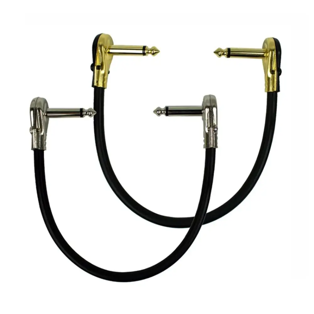 

Dropshipping Guitar Patch Cables Right Angle 15cm 1/4 Instrument Cables for Effect Pedals by muku