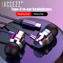 ! ACCEZZ USB C наушники в ухо проводное управление с микрофоном Тип