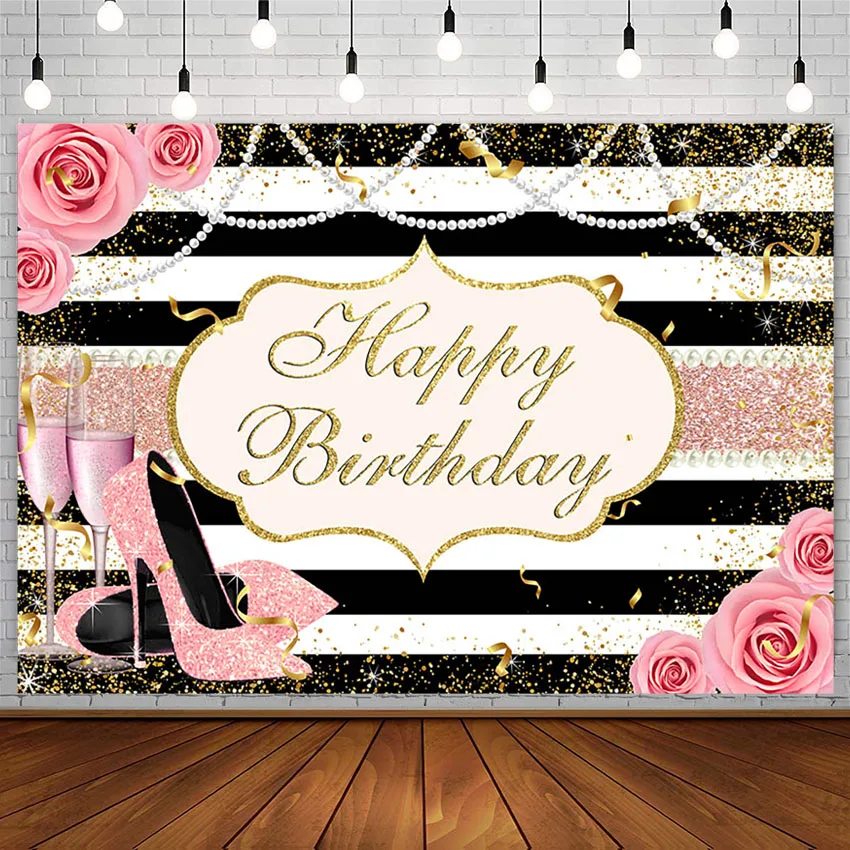 

Фон Avezano для фотосъемки Девушки Розовые цветы на высоком каблуке шампанское весна принцесса день рождения фон для фотостудии