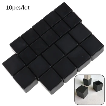 

10pcs Square Silicone Chair Leg Caps Non-slip Table Foot Dust Cover Floor Protector Pads Pipe Plugs Furniture Leveling Feet