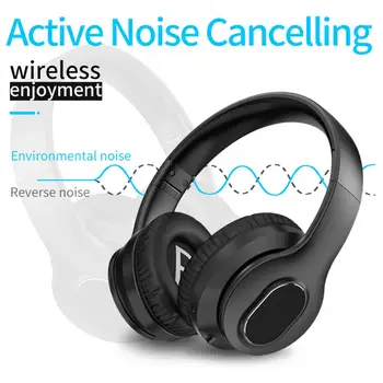 

NEW Bluetooth Headphone Active Noise Cancellation Earphone 14 Hour Playing Time Wireless Stereo HIFI Gaming Headset Black