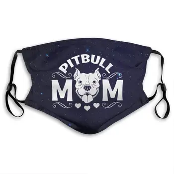 

Pitbull Mom Mouth Cover Mask with PM2.5 Filters 5 Layers of Protection for Men Women Black