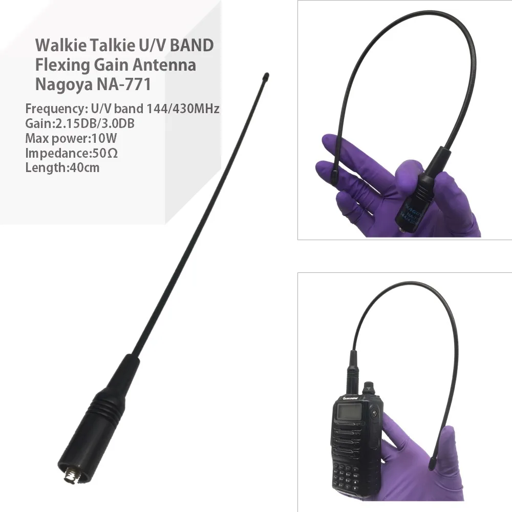 

Walkie-Talkies Antenna Accessory NA-771 SMA Female UHF VHF Dual Band 10W UV 144/430MHz Handheld High Gain Flexible For Ham Radio