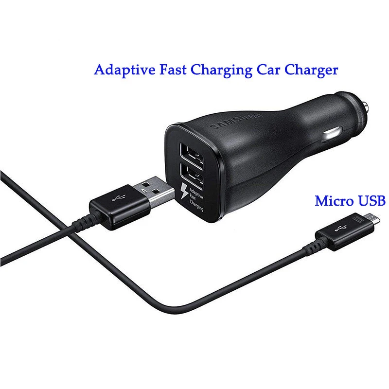 Add micro USB Cable samsung Автомобильное зарядное устройство двойной USB адаптивный Быстрый адаптер Micro/type C Быстрый кабель для передачи данных для Galaxy S6 S7 S8 S9 Plus Note 4 8 9 - Тип штекера: Add micro USB Cable