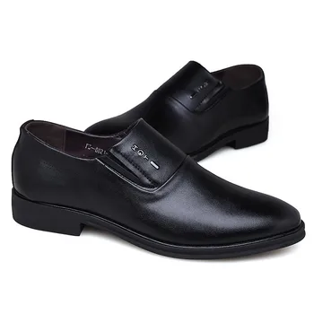 

Business Men Dress Shoes Patent Leather Pointed Toe Wedding Formal Shoes Men Rubber Outsole Office Footwear Male Slip-On Shoes