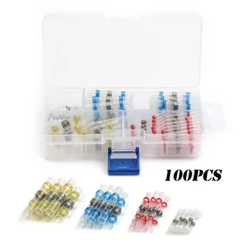 

100PCS Waterproof Solder Terminals Seal Heat Shrink Butt Wire Connectors Soldering Sleeve Wire Cable Terminal For 26-10 AWG