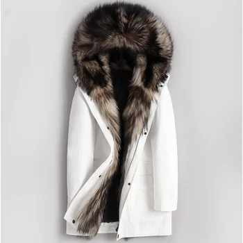 

Men's Winter Jacket Natural Rabbit Fur Liner Parka Men Wolf Fur Collar Coat Luxury Warm Jackets Plus Size Winterjas Heren MY1643