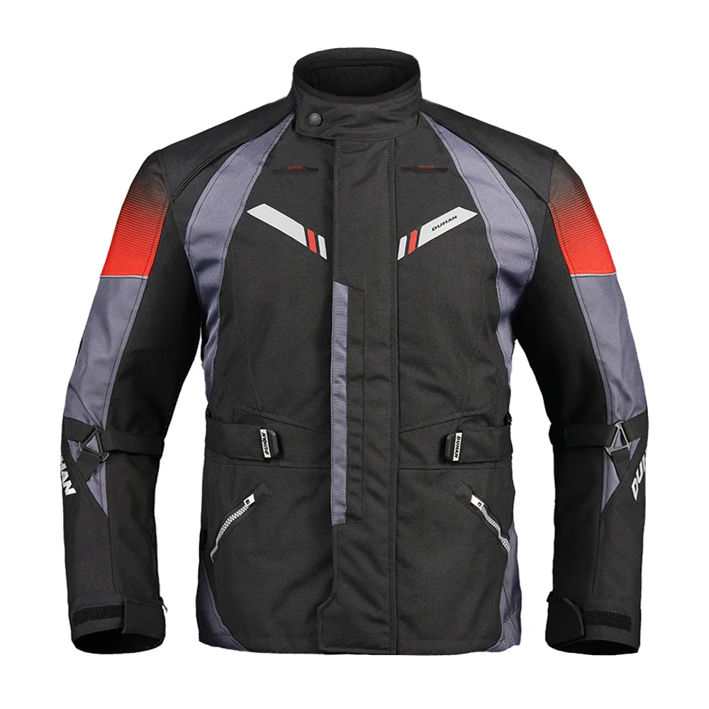 DUHAN, Мужская мотоциклетная куртка, водонепроницаемая, мото, осень, зима, одежда для прогулок, костюм, морозостойкая, мотоциклетная куртка, штаны, набор, защитное снаряжение - Цвет: Red Jacket