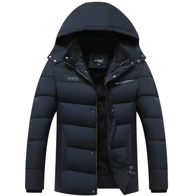 

New Men's Winter Jacket Hooded Long Men's Coat Thicken Warm with Zipper Hooded Male Coats High Quality Man Winter Clothing