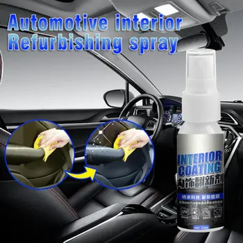 

30ML Car Interior Decorative Wax Cleaner Agent Leather Dash Board Glazing Waterborne Panel Coating Plastic Renovation Agent New