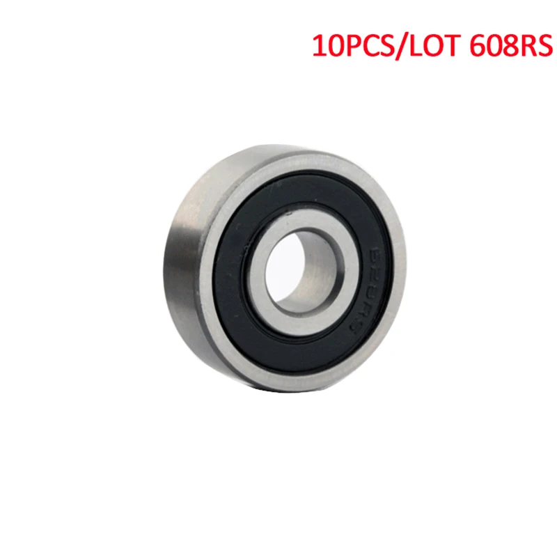 

10PCS 608RS Ball Bearing ABEC-5 8X22X7mm Deep Groove Steel Sealed Bearings 608RS Z3V3 608-2RS 608rs Bearing