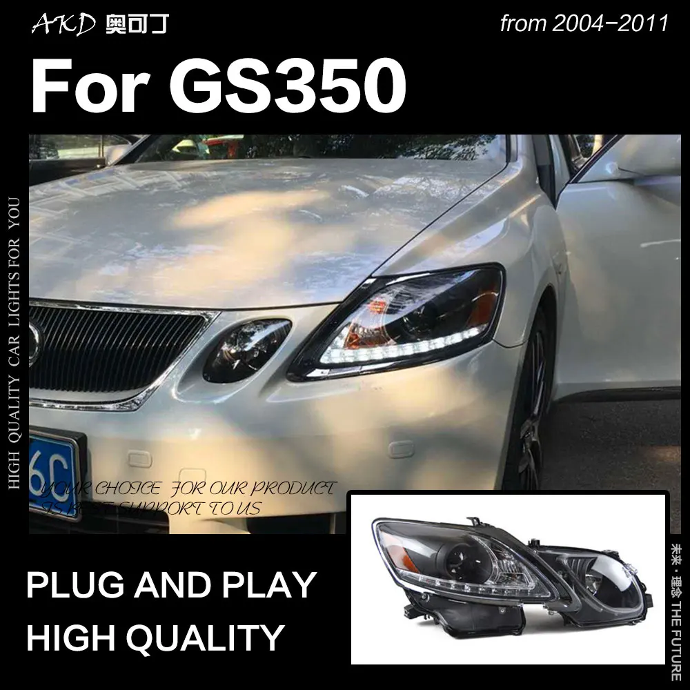 АКД Автомобиль Стайлинг фара для Lexus GS350 фары 2004-2011 GS300 светодиодный фары DRL Hid Bi Xenon авто аксессуары