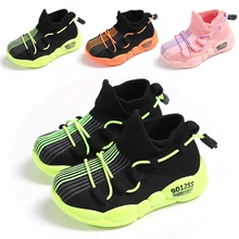 Детские сетчатые спортивные кроссовки с буквенным принтом для мальчиков и девочек, повседневная обувь, размеры 20, 21, 22, 23, 24