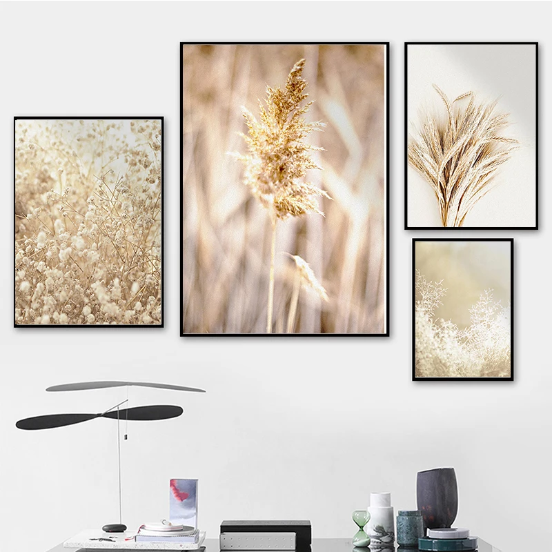 

Abstract Autumn Flower Golden Wheat Nature Scenery Nordic Canvas Poster Print Painting Wall Art Landscape Picture Home Decor