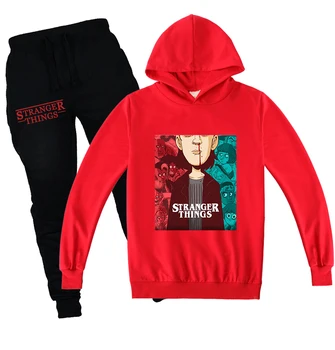 

2020 Autumn Boys Hooded Sweatshirts Two Pieces Set Girls New Stranger Things Hoodie Tracksuit Pant Suits Kids Hoodies Pants Sets