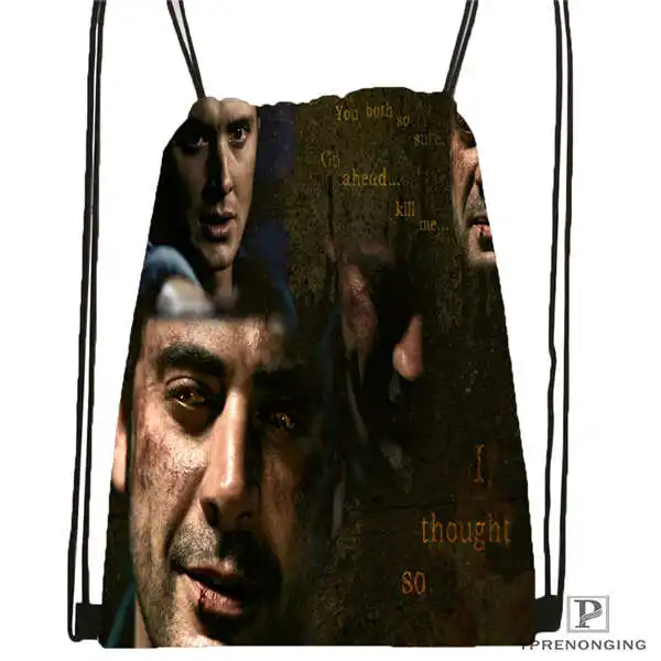 Drawstring Backpack Пользовательские Дин-сверхъестественная-походная сумка на шнурке милый рюкзак для детей(черная спинка) 31x40 см#180611-03-112 - Цвет: Drawstring Backpack