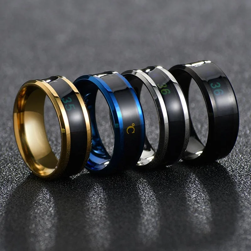 

Temperature Ring For Women Men Titanium Steel Mood Emotion Feeling Intelligent Temperature Sensitive Rings Drop Shipping