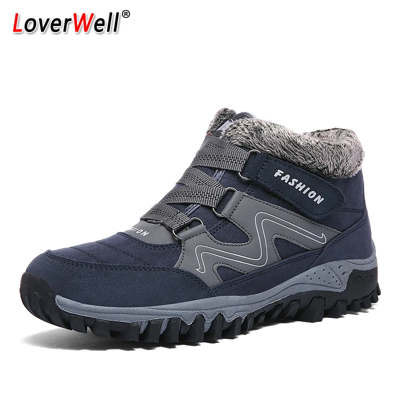 Men Boots Winter Warm Snow Boots with Fur Men Women Boots Work Shoes Men Tactical Boot Waterproof Rubber Unisex Shoes Plus Size