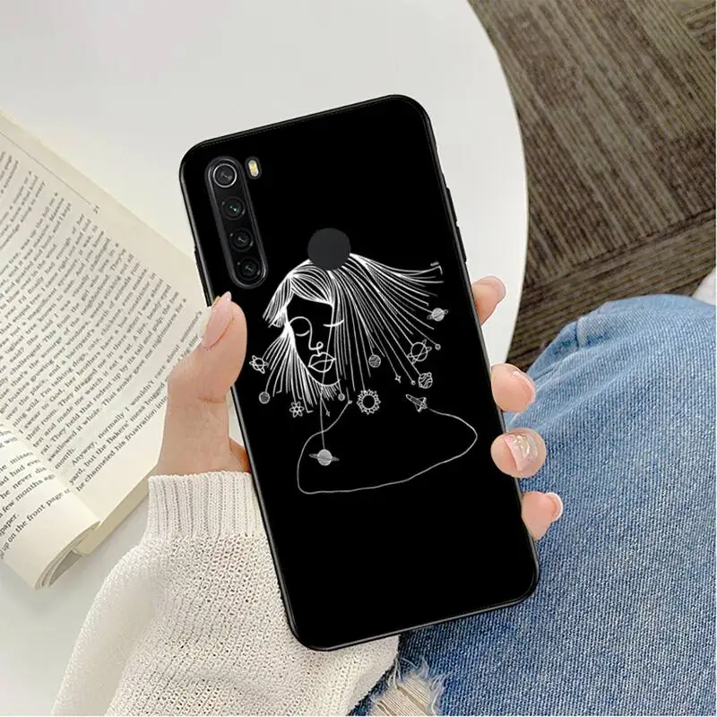 xiaomi leather case handle YNDFCNB Nền Đen Hoa Văn Ốp Lưng Điện Thoại Redmi Note 8Pro 8T 6Pro 6A 9 Redmi 8 7 7A Note 5 5A Note 7 xiaomi leather case cover Cases For Xiaomi