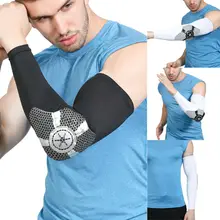 Для мужчин Спорт Велоспорт бег велосипед УФ Защита от солнца нарукавники налокотник поддержка для спортзала для игры в баскетбол спортивный веломайка