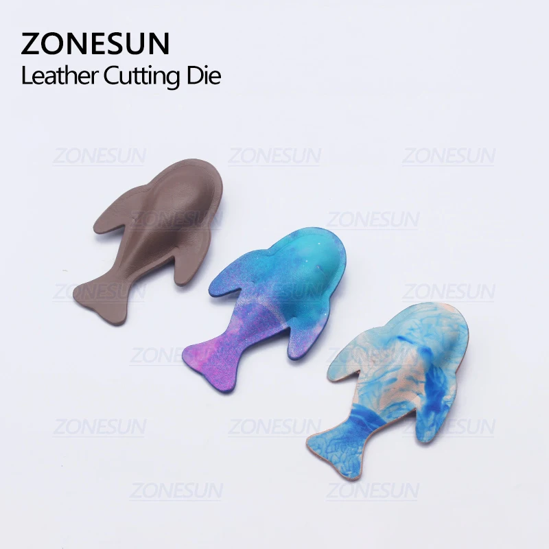 ZONESUN Fish DIY брелок для ключей в форме кожи, инструменты для рукоделия, штамповка, штампы, Наборы инструментов для кожевенного ремесла