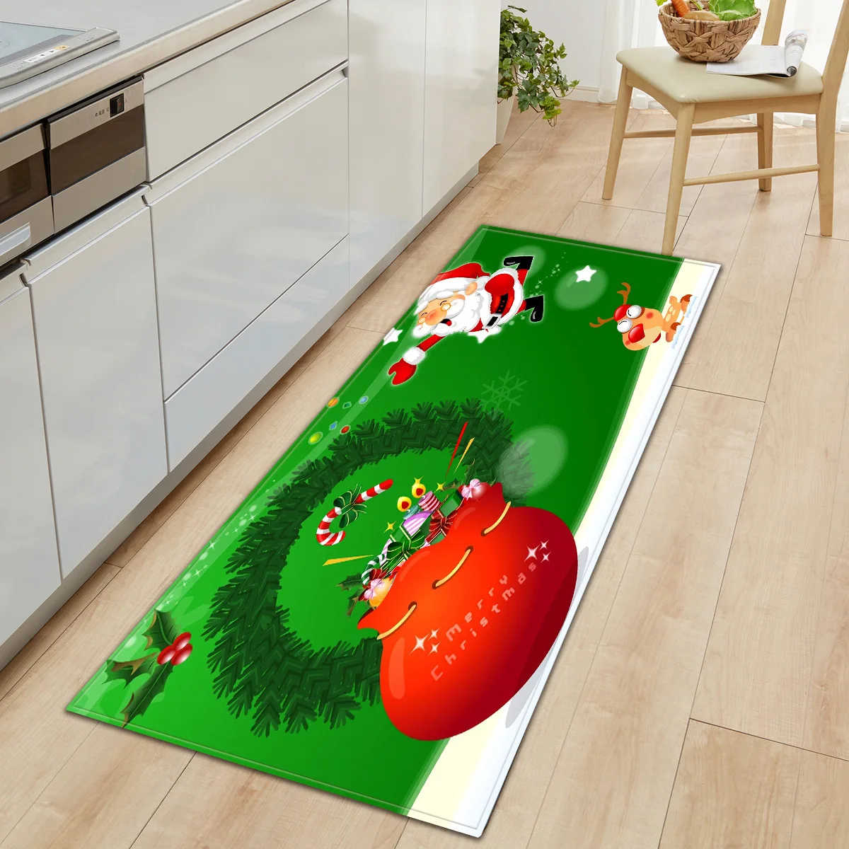 Zeegle Merry Christmas напольный коврик с принтом для кухни, нескользящий ковер для пола, для гостиной, для входа, ковер, ковер для детской комнаты