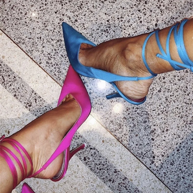 Zapatos de fiesta con punta puntiaguda y tacón alto para mujer, calzado de noche, primavera 2021
