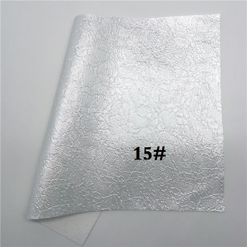 15 Glitterwishcome 21X29 см A4 размер винил для бантов кружево тиснение искусственная ткань, синтетическая искусственная кожа листы для бантов, GM608A - Цвет: 15