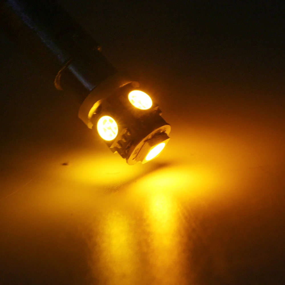 100 шт. BA9S W6W 5050 5 SMD 60lm потолочные светильник башня автомобиль Габаритные фары светодиодный лампы Автоматическая лампа для чтения 12V Клин маркер светильник - Испускаемый цвет: Цвет: желтый