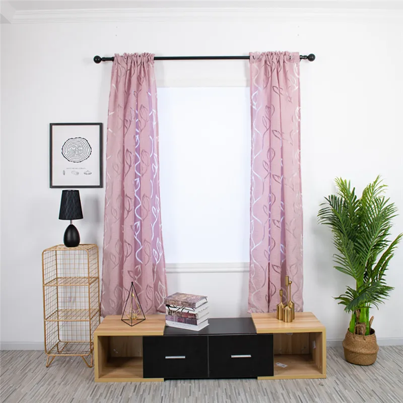 Trees Sheer Curtain Tulle Window Treatment Voile Drape Valance Fabric curtains for bedroom rideaux pour le salon  #4O09 (31)