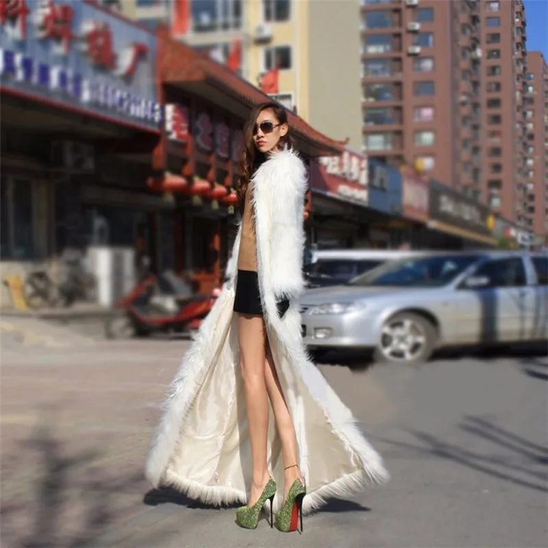 

Sexy Autumn Winter Women 2019 Casual Loose Solid Long Teddy Coat Female Vintage Plus Size Thick White Faux Fur Coat Jackets