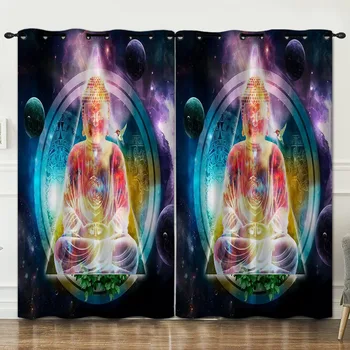 

Cosmic starry sky room decoration curtain background decoration cloth pink curtains luxury3