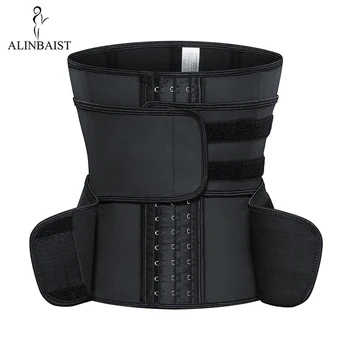 

Women's High Compression Slimming Body Shaper Waist Trainer Cincher Trimmer Belt Hooks Double Girdle Corset Abdominal Plus size