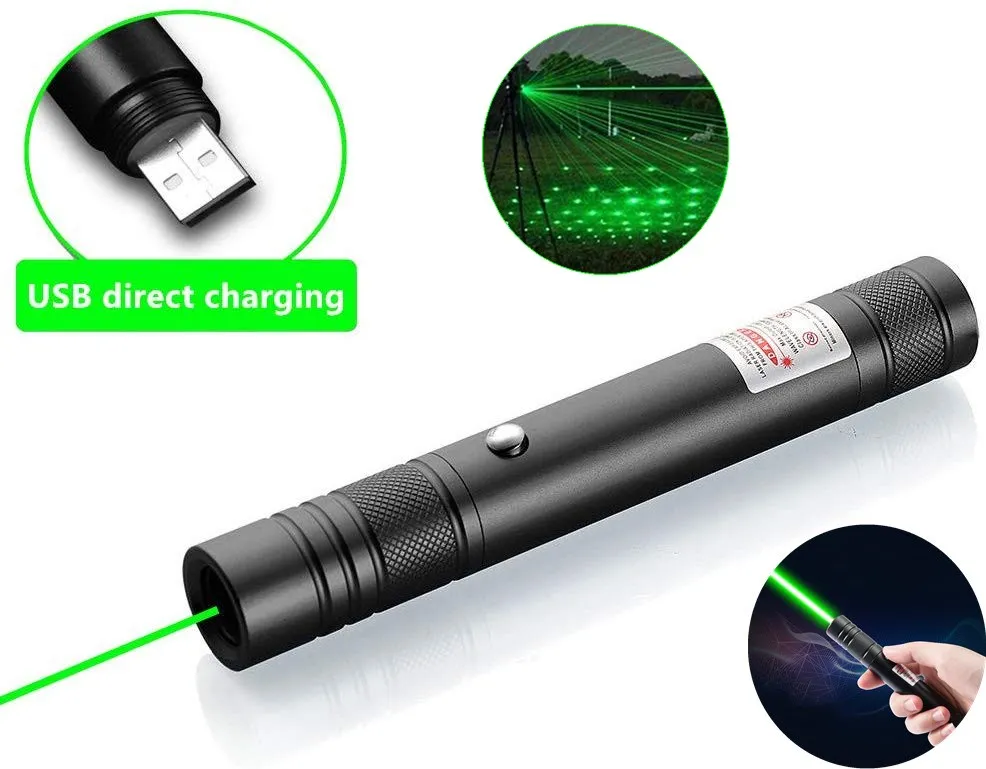Зеленая лазерная указка с USB зарядкой охотничий лазер Тактический лазерный