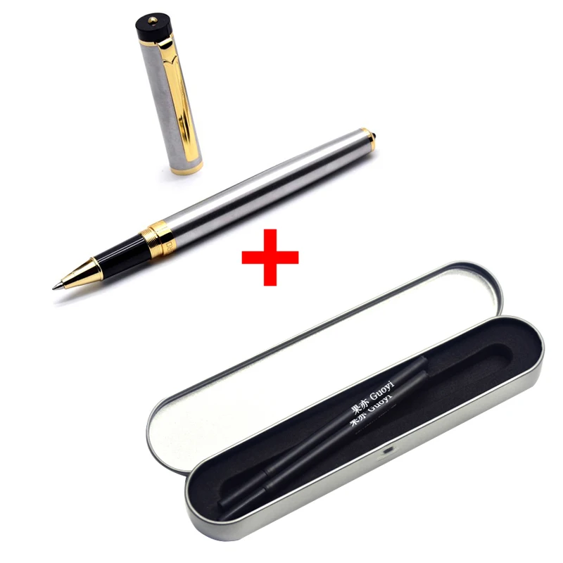 Steel gift-Black ink CCCAGYA D08 Отель Шариковая ручка для бизнеса офисные и школьные принадлежности 0,5 мм гелевая ручка, карандаши и принадлежности для письма подарочная ручка - Цвет: Steel gift-Black ink
