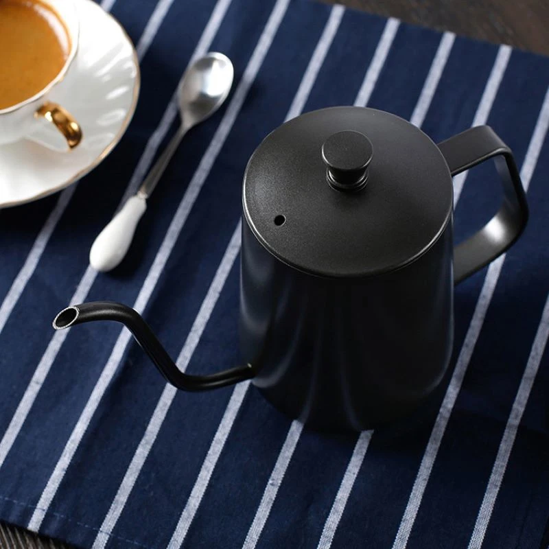 Stainless Steel Coffee Tea Pot Hand-punched Long Mouth Covered Bubble Spout Kettle Hand Drip Thin Hot Sale |